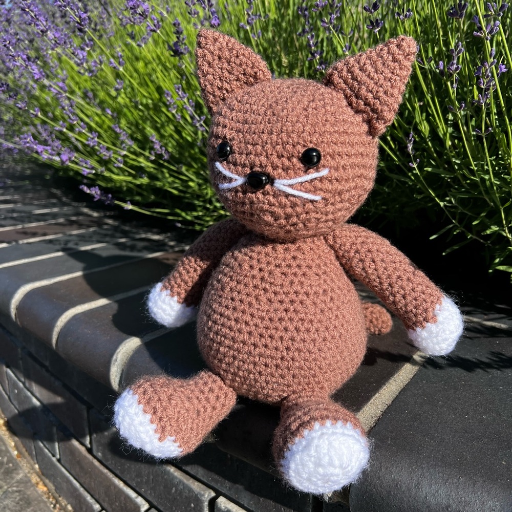 Hand Crocheted Celeste the Quirky Cat Stuffed Animal Plushie!